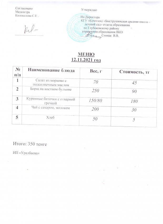 Меню